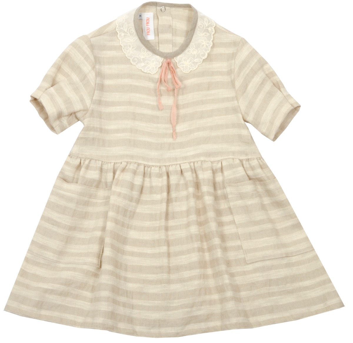 DAY DRESS striped with lace collar