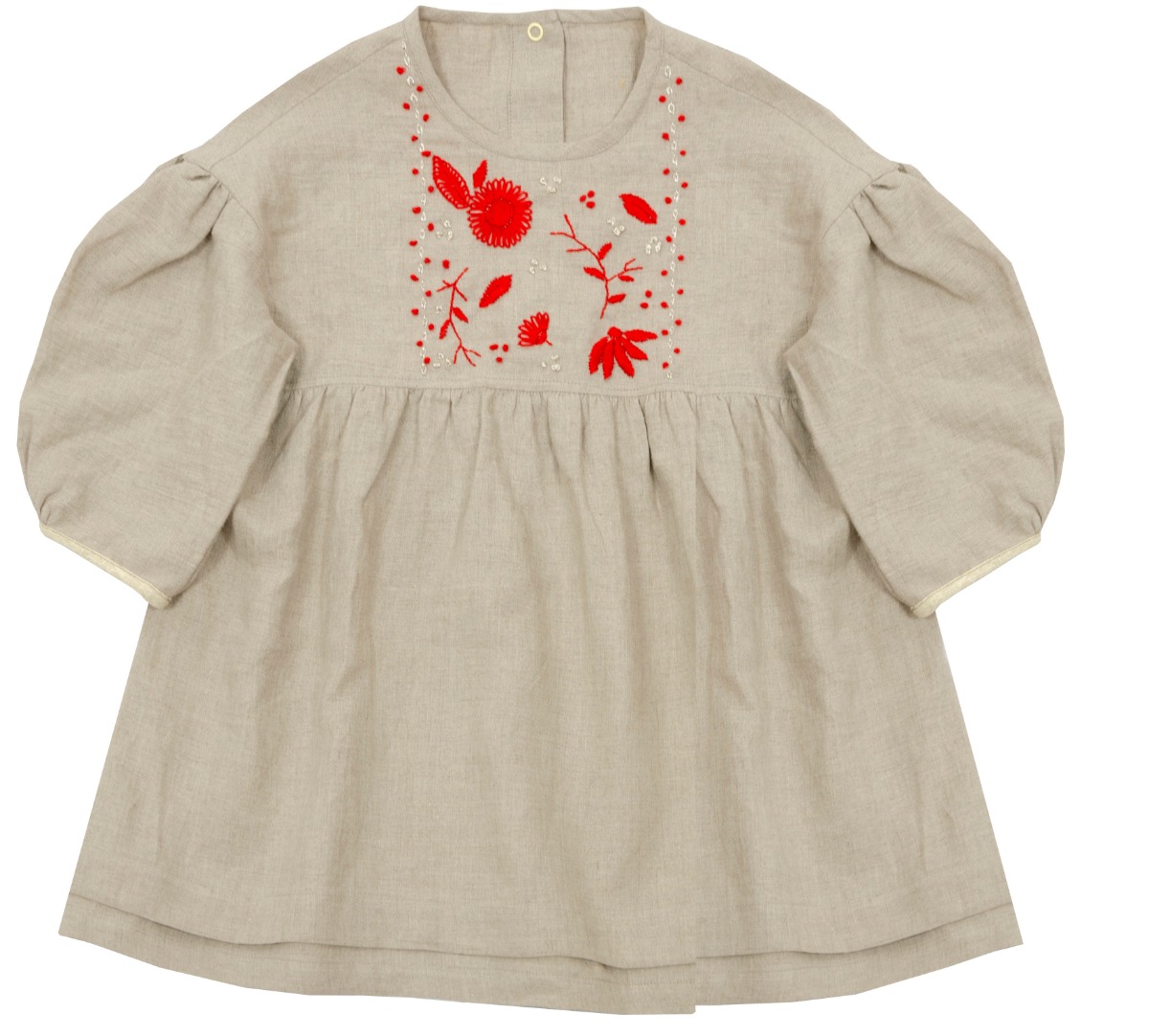 DRESS SANS SOUCIS hand embroidered linen