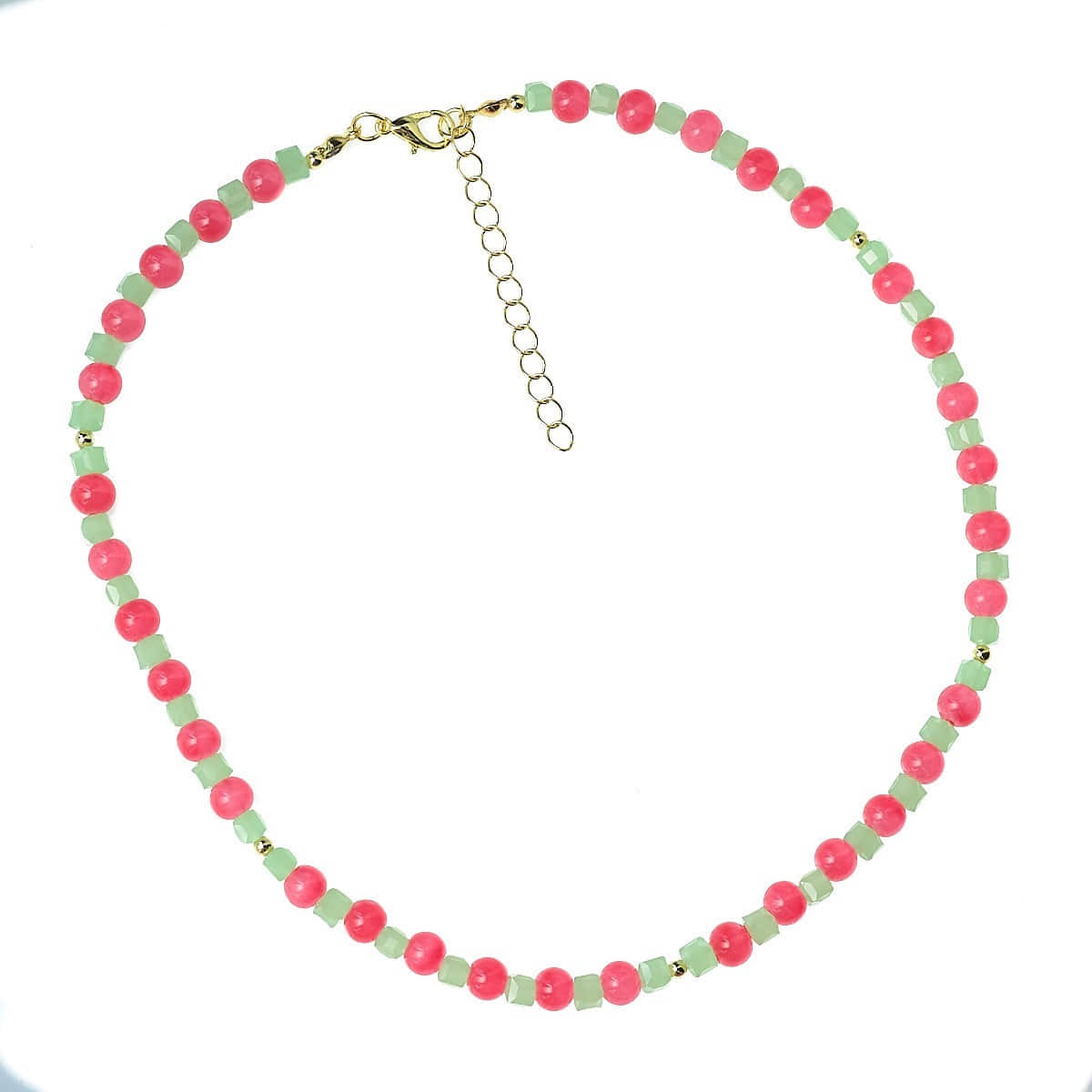 BEADED NECKLACE RED &amp; GREEN