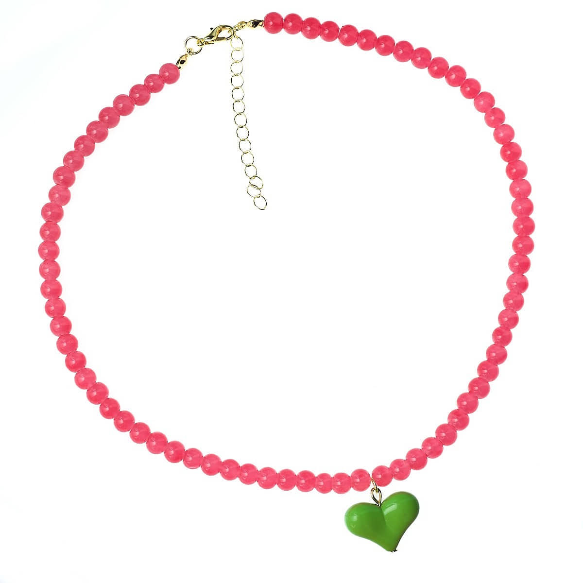 HEART NECKLACE RED &amp; GREEN